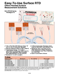 Thumbnail of document Data Sheet - SA1-RTD Self-Adhesive Polyimide Fast Response RTD Surface Sensors, Class B Accuracy